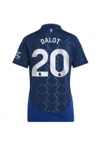 Manchester United Diogo Dalot #20 Voetbaltruitje Uit tenue Dames 2024-25 Korte Mouw